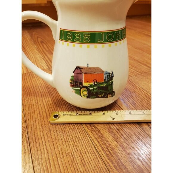 Gibson John Deere tractor model B‎ 8” Pitcher Ceramic White Green Tractor EUC - Picture 11 of 11